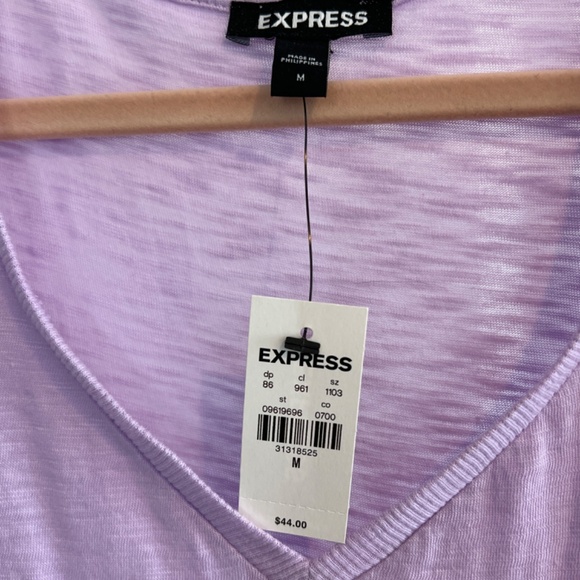 Beautiful NWT Express purple cotton blend top, M - Picture 2 of 6